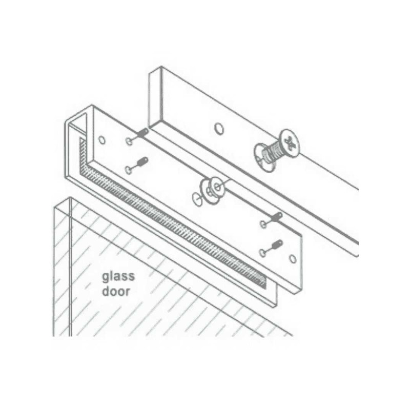 Soporte en U para puerta de vidrio - LMB-280U zkteco - 2