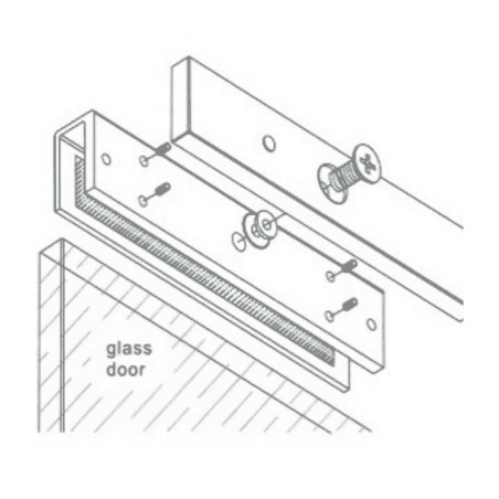Soporte en U para puerta de vidrio - LMB-280U zkteco - 2