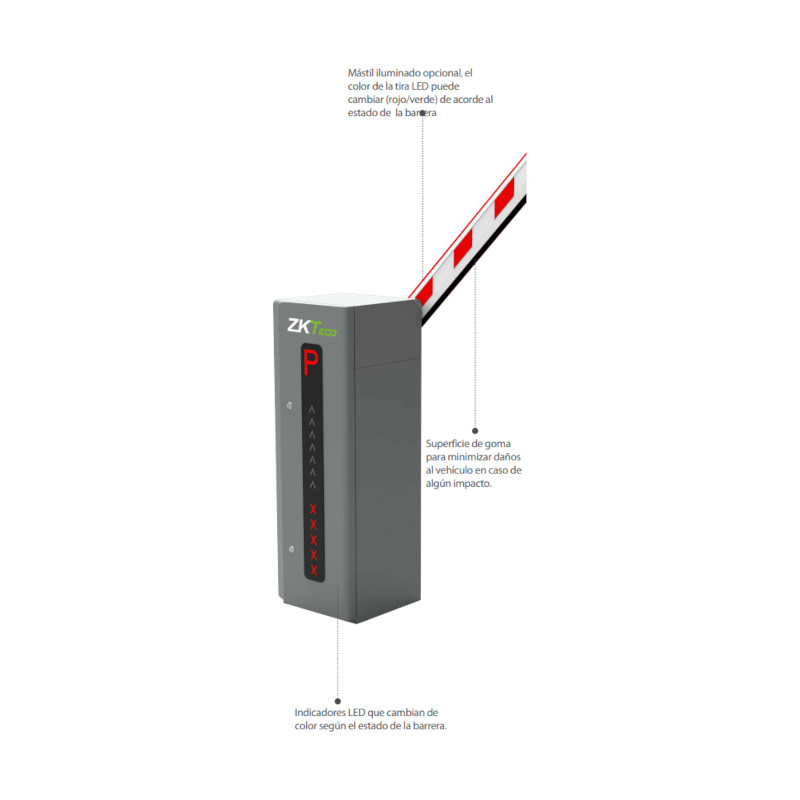 Barrera Vehicular para control de acceso - PROBG3130L-LED zkteco - 1