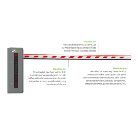Barrera Vehicular para control de acceso - PROBG3130L-LED zkteco - 2