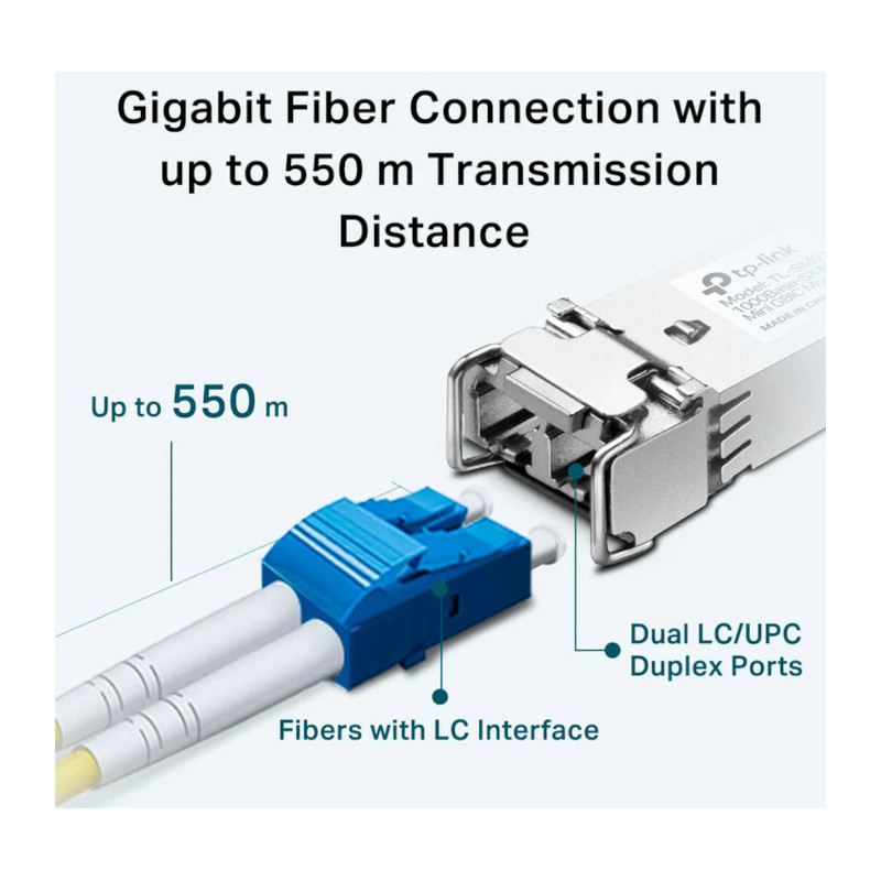 Transceptor SFP 1000Base-SX Multi-Mode 850nm 550m TAA Compatibilidad – Confiabilidad y Monitoreo en Redes Ethernet Gigabit TP-LI