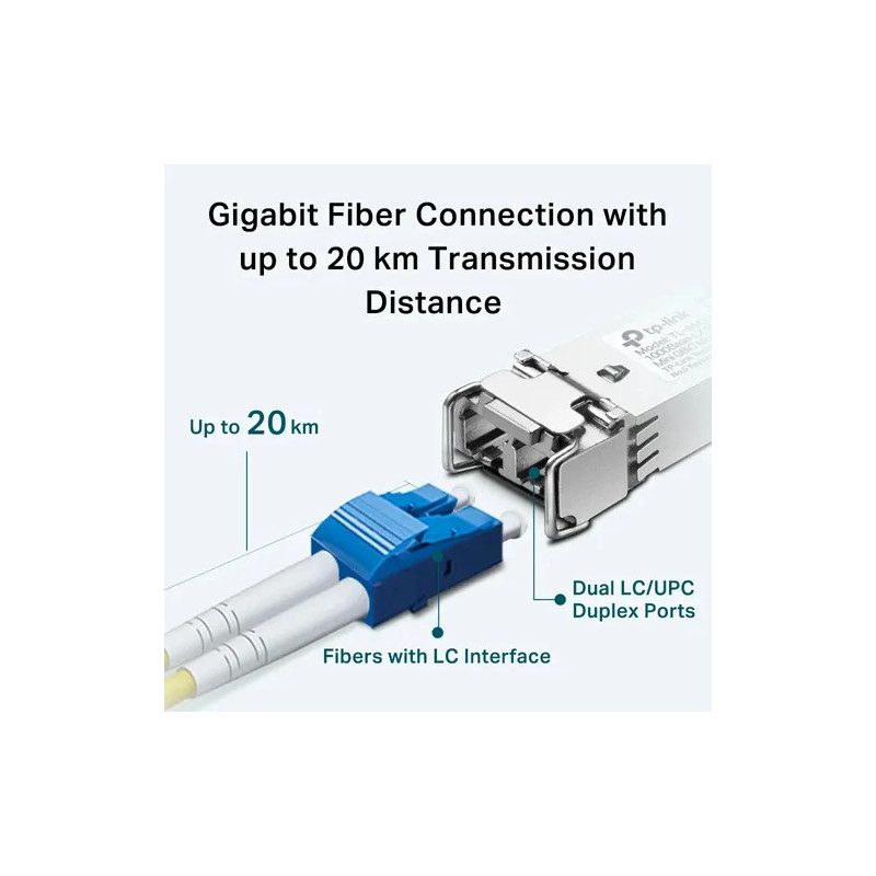 Módulo SFP Monomodo TL-SM311LS de TP-Link: Extiende tu Red con Fibra Óptica de Hasta 20 km y 1.25 Gbps TP-LINK - 2