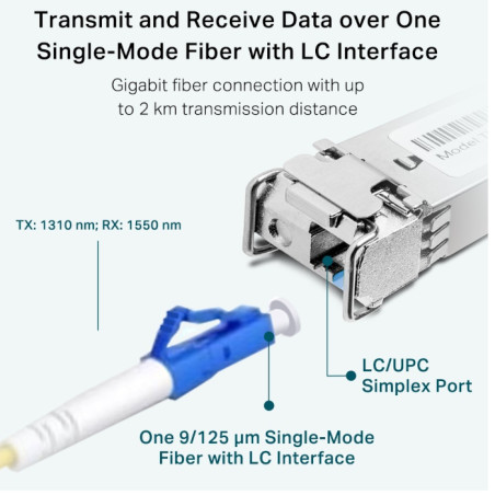 Módulo SFP TP-Link TL-SM321B Fibra Monomodo 1.25 Gbps y 20 km para Redes de Alta Velocidad TP-LINK - 2