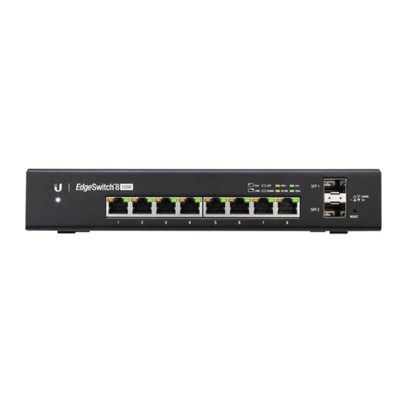 EdgeSwitch Ubiquiti: Switch PoE+ Gigabit Gestionado con Alto Rendimiento y Conectividad Avanzada para Redes Modernas - ES-8-150W