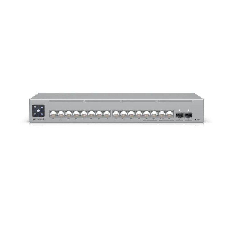 USW-Pro-Max-16-PoE: Switch Gigabit PoE++ 16 Puertos con 42 Gbps, Routing Avanzado y Pantalla Táctil LCD Ubiquiti - 1