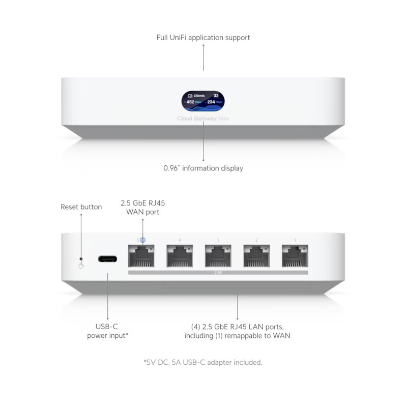 Ubiquiti Cloud Gateway Max: Router de Alta Velocidad con Seguridad Avanzada, VPN y Gestión Inteligente de Red Ubiquiti - 2