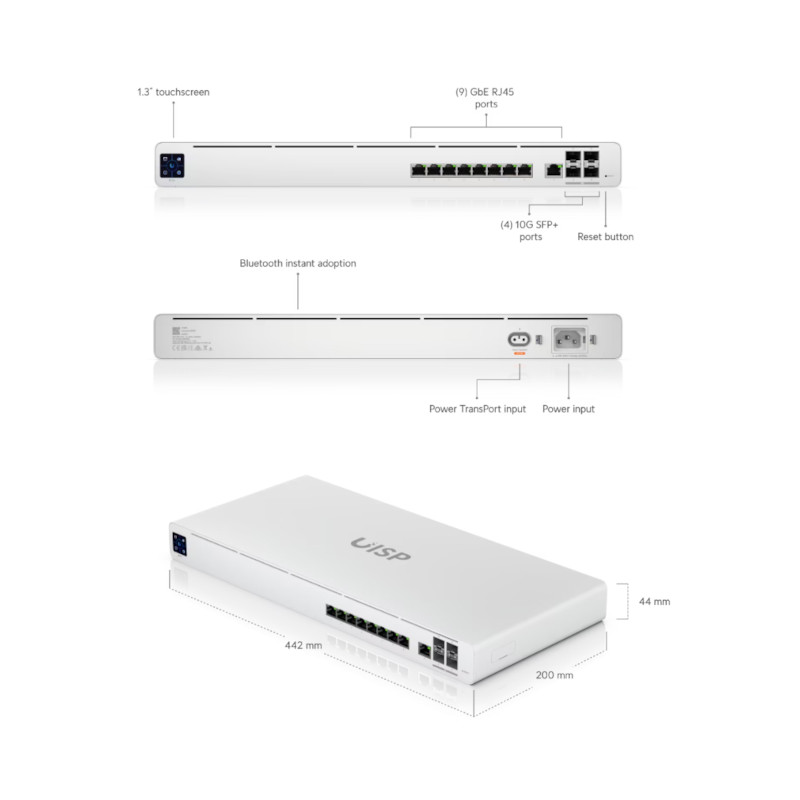UISP-R-Pro: Router Gigabit de Alto Rendimiento con Puertos SFP+ 10G y Dual-WAN para Redes Empresariales Robustas Ubiquiti - 2