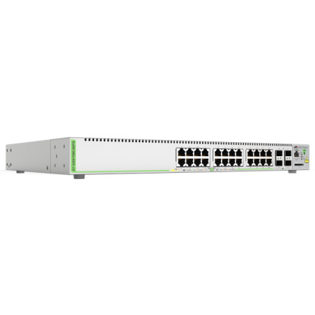 Switch Gestionable AT-GS970M/28PS-10: Potente Layer 3 Gigabit con 24 Puertos PoE+, 4 SFP y Alta Seguridad | CentroCOM Allied Tel