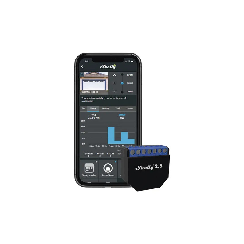 Shelly 2.5: Interruptor Wi-Fi Dual con Medición de Energía, Control Remoto y Ahorro Energético para Hogar Inteligente  - 3
