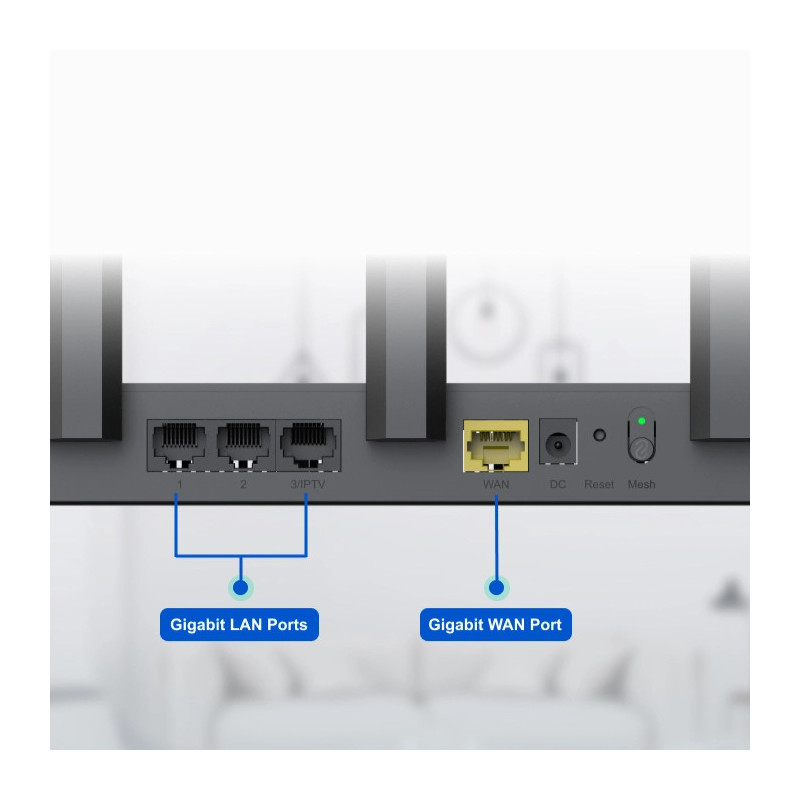 RG-EW1300G – router mesh Wi-Fi 5 dual banda 1300M – 96 conexiones simultáneas, 4 puertos Gigabit y gestión por app Ruijie - 3