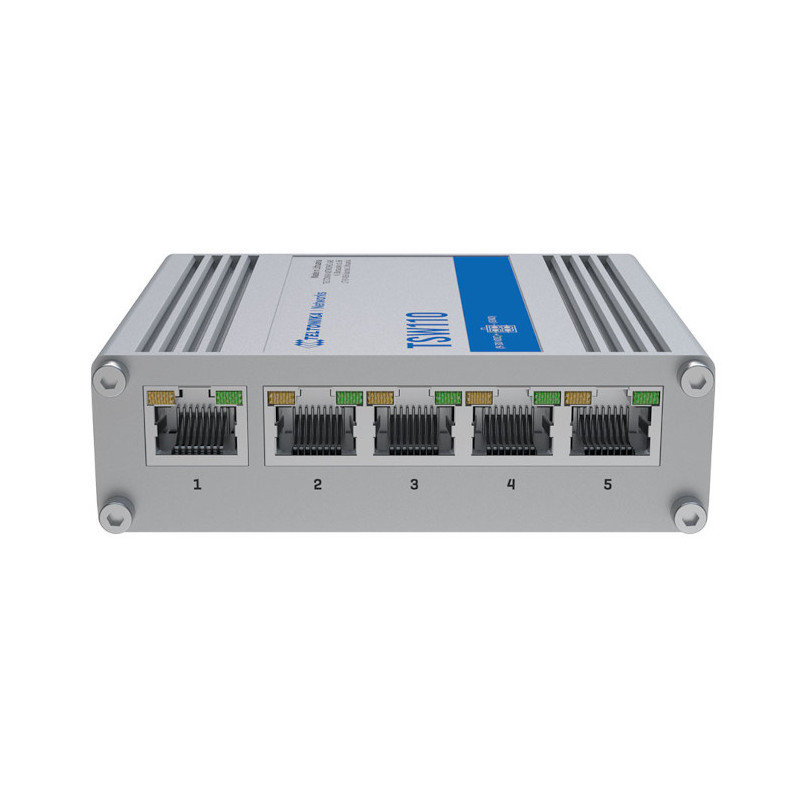 Tsw110 | switch industrial 5 puertos gigabit con alimentación flexible y montaje din rail Teltonika - 1