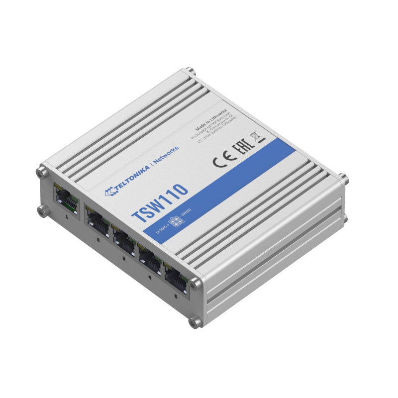 Tsw110 | switch industrial 5 puertos gigabit con alimentación flexible y montaje din rail Teltonika - 2