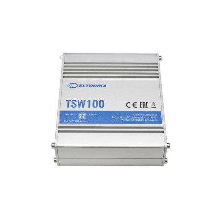 Teltonika TSW100 – switch Poe 5 puertos 1 Gbps – uso industrial, alimentación 44-57 VDC, carcasa aluminio IP30 Teltonika - 2