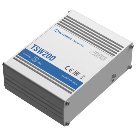 Teltonika TSW200 switch industrial 8 puertos LAN PoE 240 W | montaje DIN rail y pared Teltonika - 2