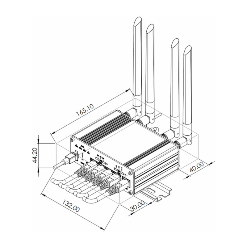 Router RUTM51 5G Sub-6GHz – dual SIM, Wi-Fi 5, Ethernet, adecuado para conexiones móviles y redes empresariales Teltonika - 3