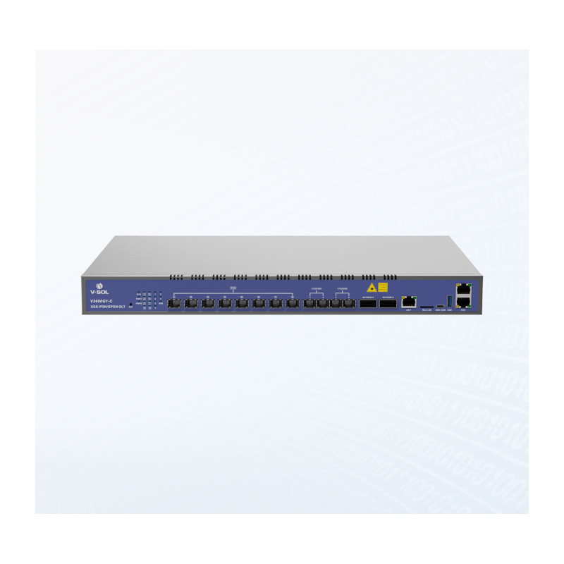 V3600G1 – central optical fiber gpón 8 puertos xg(s)-pon dual modo y uplinks 100gbps full velocidad V-SOL - 1