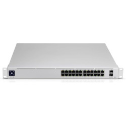 Ubiquiti USW-24 switch gestionado | 24 puertos Gigabit y 2 SFP | capa 2, diseño sin ventilador y pantalla táctil - USW-24-POE Ub