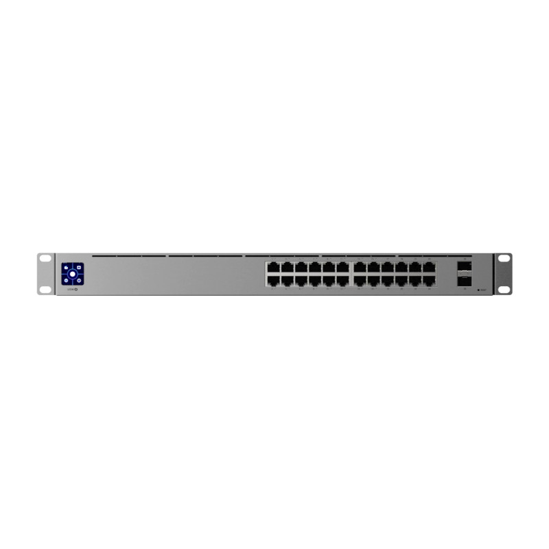 Ubiquiti USW-24 switch gestionado | 24 puertos Gigabit y 2 SFP | capa 2, diseño sin ventilador y pantalla táctil - USW-24-POE Ub
