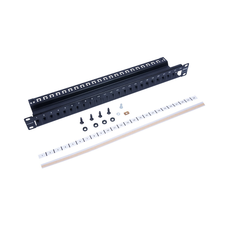 Siemon TERA-MAX Patch Panel – 24 Puertos 1U, Blindado 19" - TM-PNLZ-24-01 Siemon - 1