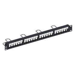 Herraje CommScope CPP-SDDM-SL-1U-24 – Panel RJ45 blindado | 24 puertos para rack 1U - 760237046 Commscope - 1