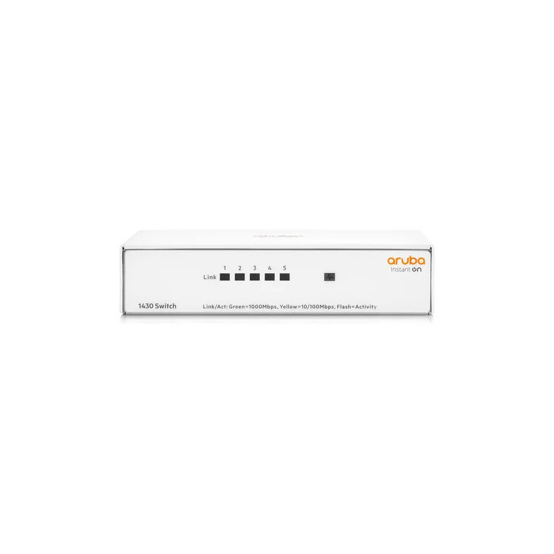 HPE Instant On 1430 5 Puertos Conmutador Ethernet - Gigabit Ethernet - 10/100/1000Base-T - 2 Capa compatible - R8R44A Aruba - 1