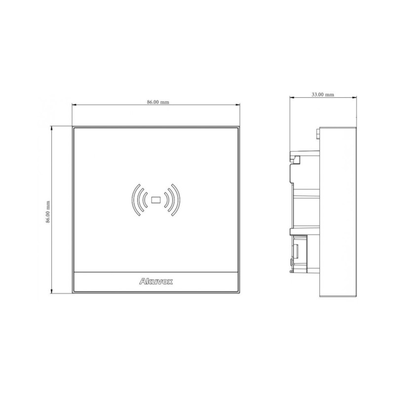 Akuvox A01S – Control de Acceso | Lector RFID Multi-frecuencia | 20,000 tarjetas | IP65 Exterior AKUVOX - 1