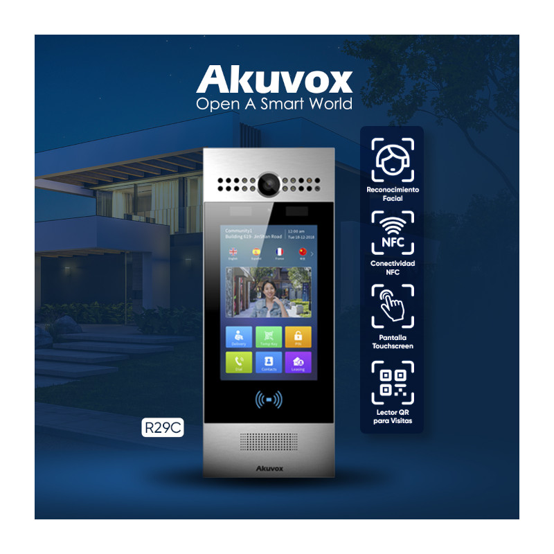 Control de acceso para edificios residenciales y oficinas – Videoportero IP táctil Android – Akuvox – R29 Series AKUVOX - 3