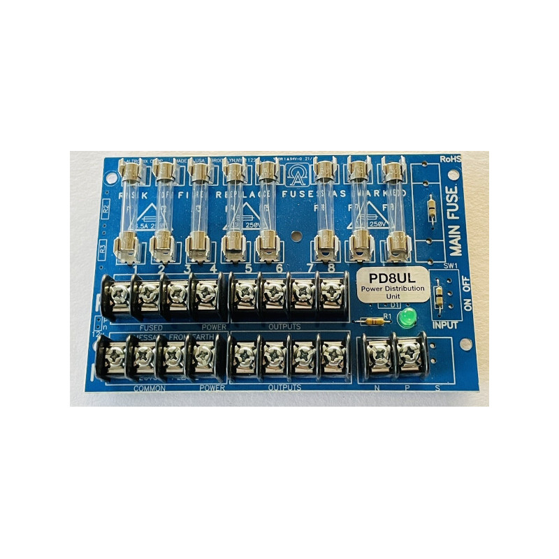 Distribución de energía para sistemas de control de acceso – 8 salidas con fusibles individuales – Altronix – PD8UL ALTRONIX - 1