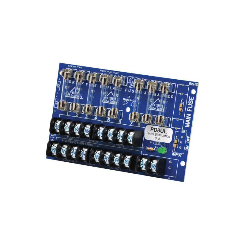 Distribución de energía para sistemas de control de acceso – 8 salidas con fusibles individuales – Altronix – PD8UL ALTRONIX - 2
