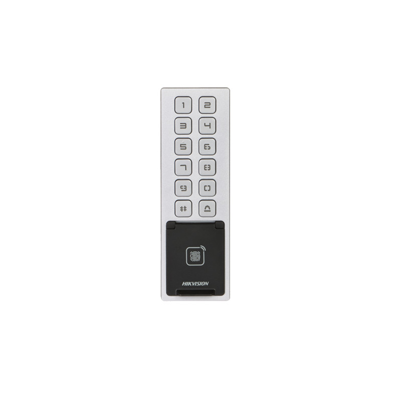 Control de Acceso para Exteriores – Huella/Tarjeta/PIN/Bluetooth IP65 – Hikvision – DS-K1T805MBFWX Hikvision - 1