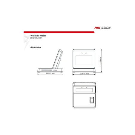 Estación de Registro para Control de Acceso y Asistencia – Facial, Huella, Tarjeta – DS-K1F600U-D6E-F Hikvision - 1