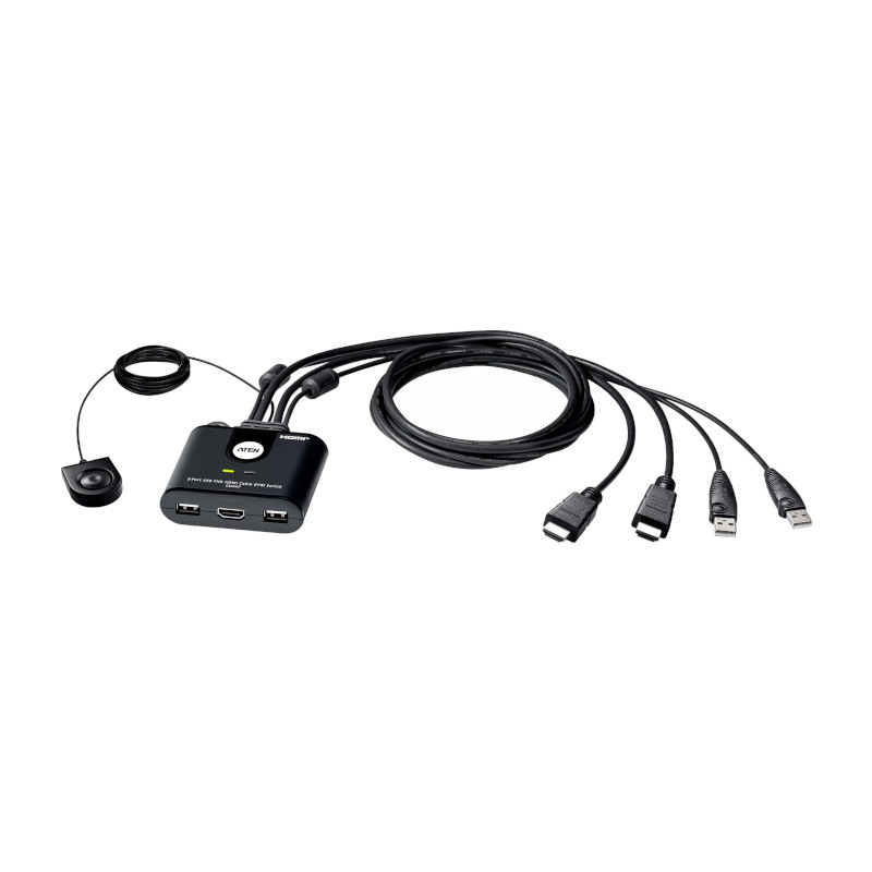 Cambio rápido entre dos computadoras en escritorio – 2 puertos USB y HDMI Full HD – ATEN – CS22HF Aten - 1