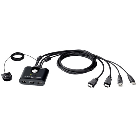 Cambio rápido entre dos computadoras en escritorio – 2 puertos USB y HDMI Full HD – ATEN – CS22HF Aten - 1