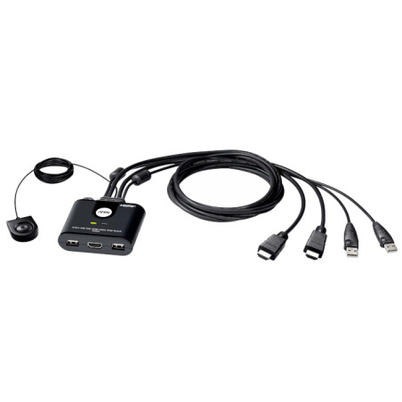 Conmutador KVM para uso en oficinas y hogares – conexión HDMI y audio para 2 PCs – ATEN – CS692 Aten - 1