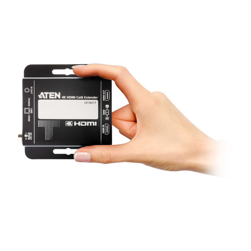 Extensión de señal HDMI 4K para reuniones y entretenimiento – Transmisor y receptor compactos con PoC – ATEN – VE1821 Aten - 1