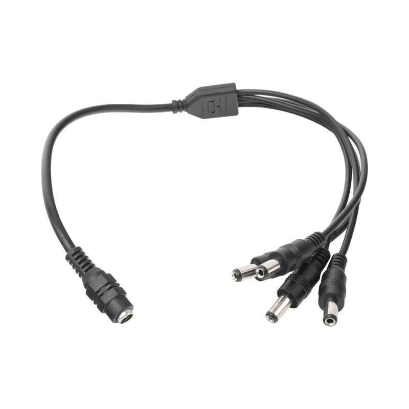 Cable divisor de potencia para cámaras de seguridad – 4 salidas DC macho 5.5x2.1 mm – JR-F52  - 1