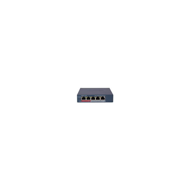 Conmutador de red – 4 Puertos PoE Fast Ethernet, largo alcance 300m – Hikvision – DS-3E1105P-EI/M V2 Hikvision - 1
