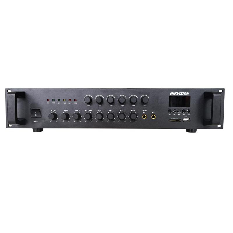 Amplificador de Audio para Sistemas de Sonido Multi-Zona – 120W, 6 Zonas, Bluetooth – DS-QAE0A120G1-VB6 Hikvision - 1