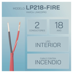 Cable para sistemas de alarma contra incendios – 18AWG 2 Conductores UL Riser 1000ft – Linkedpro – LP218FIRE Linked Pro - 2