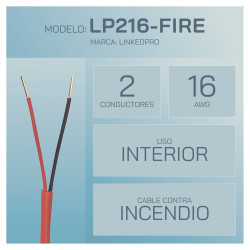 Cable para Sistemas de Alarma contra Incendios – Riser UL 1666 16 AWG 2 Hilos – Linkedpro – LP216FIRE  - 2