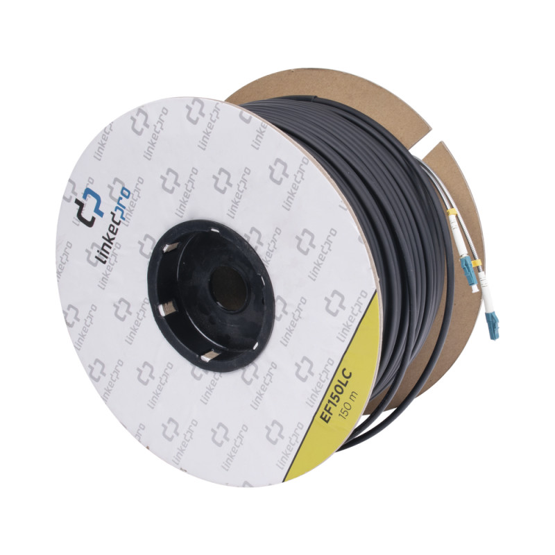 Carrete 150 mts fibra óptica sin fusiones – Plug & Play 2 hilos monomodo - LC-LC Duplex - Linked Pro - 2