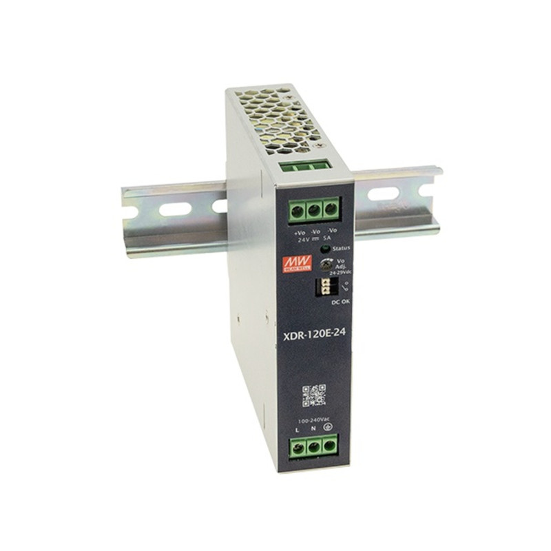 Fuente de poder AC/DC para riel DIN industrial – 120W Ultra Delgada – MEAN WELL – XDR120E48 Meanwell - 1