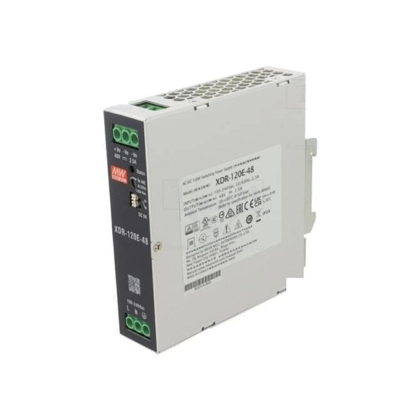 Fuente de poder AC/DC para riel DIN industrial – 120W Ultra Delgada – MEAN WELL – XDR120E48 Meanwell - 2