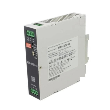 Fuente de poder AC/DC para riel DIN industrial – 120W Ultra Delgada – MEAN WELL – XDR120E48 Meanwell - 2