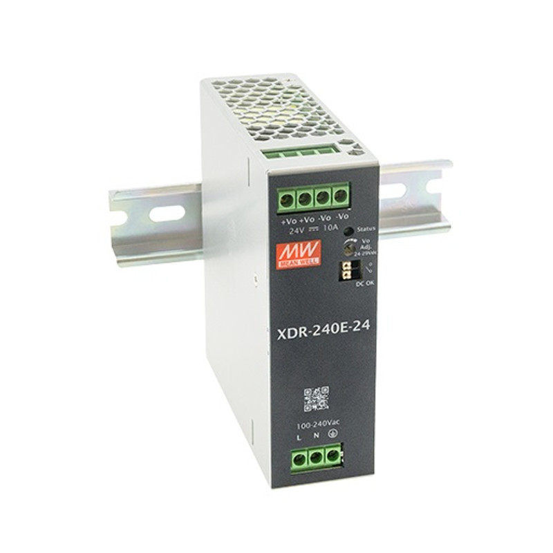 Fuente de Poder para Riel DIN Industrial – 240W Ultra Delgado – MEAN WELL – XDR240E48 Meanwell - 1