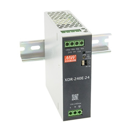 Fuente de Poder para Riel DIN Industrial – 240W Ultra Delgado – MEAN WELL – XDR240E48 Meanwell - 1