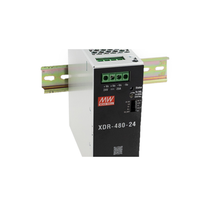 Fuente de poder para sistemas de control industrial – 480W DIN Rail Ultra Slim – Mean Well – XDR480E48 Meanwell - 1