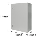 Gabinete de Acero IP66 Uso en Intemperie (500 x 700 x 250 mm) - PST-5070-25A  - 1