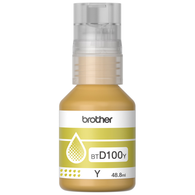 Botella de tinta de color amarillo de ultra alto rendimiento - BTD100YMEX Brother - 1