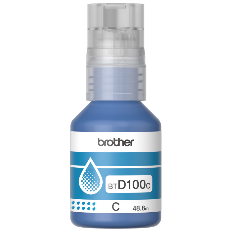Botella de tinta de color cian de ultra alto rendimiento BTD100C Brother - 1